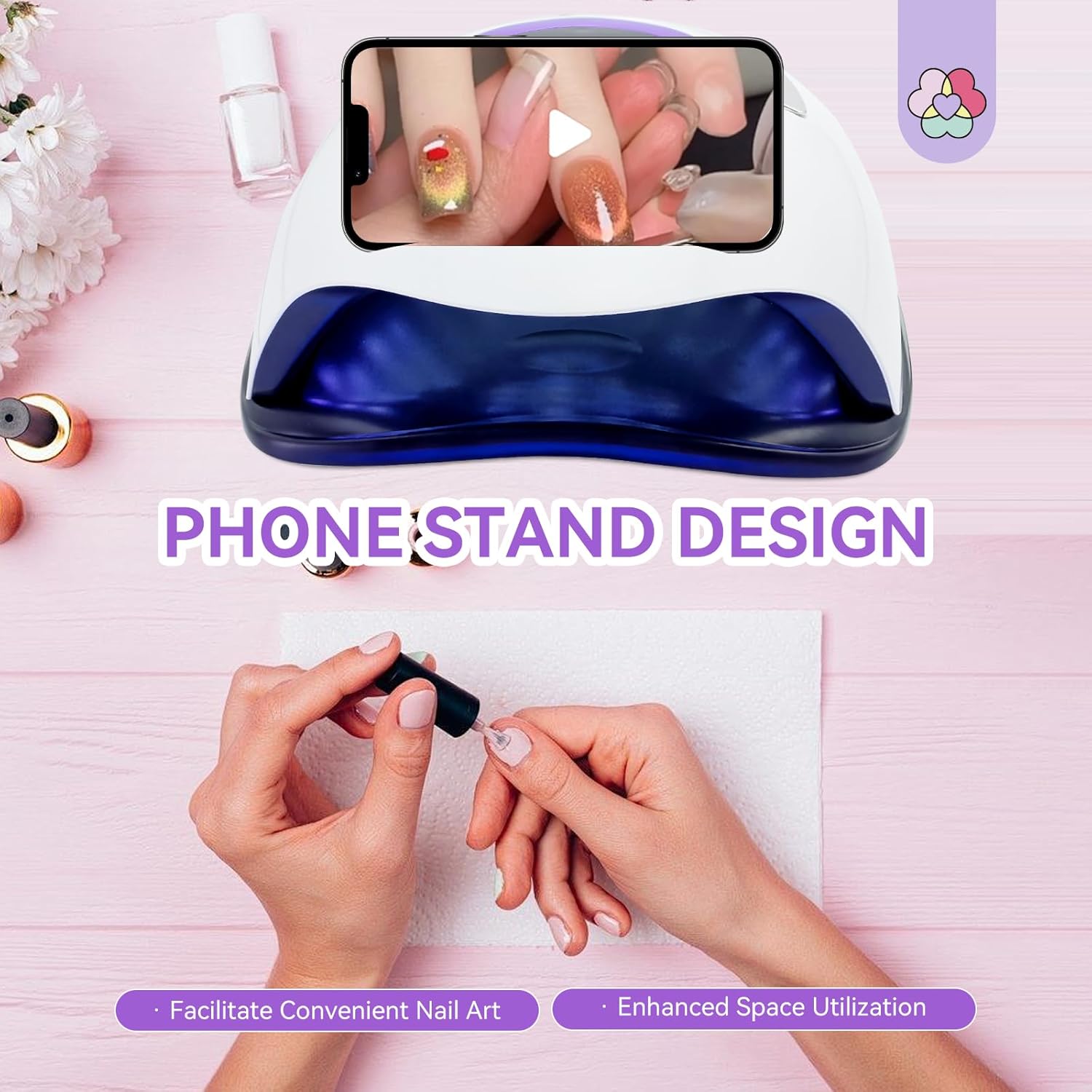Saviland 300W UV LED Nail Lamp with Motion Sensor and 4 Timers, 1 Unit - Image 6