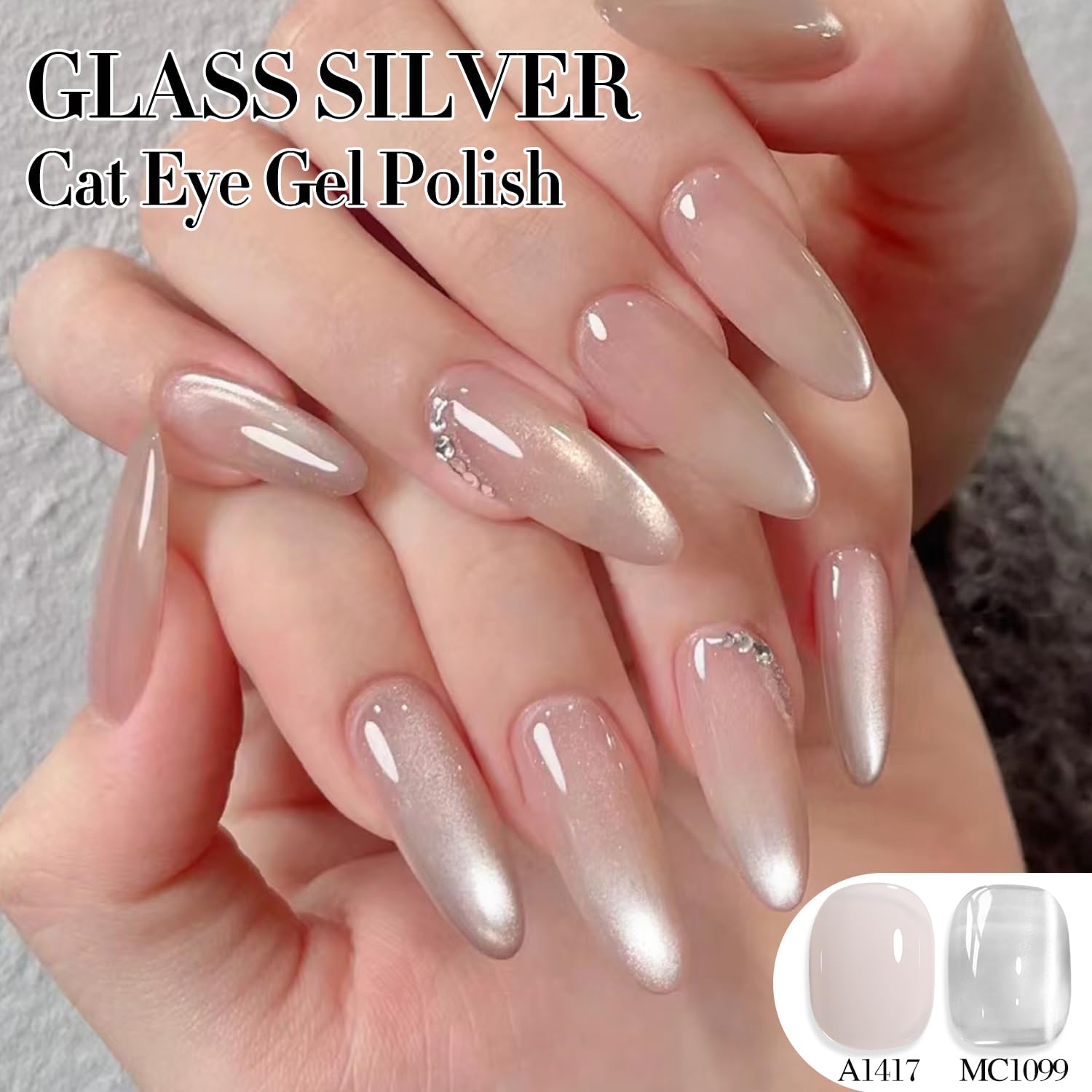 15ML Double Rhythm Cat Eye Gel Polish with Magnet, Holographic Glitter for DIY Nails - Image 2