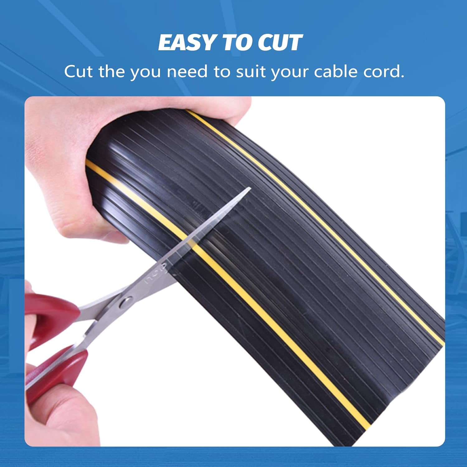 Heavy Duty 6.5FT PVC Cable Protector with 3 Channels for Indoor Outdoor Use - Image 4