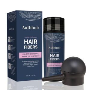 Hair Fibers for Thinning Areas With Spray Applicator Pump Nozzle - Undetectable Natural Formula for Thicker Fuller Hair in 15 Seconds - Conceals Balding for Men Women, 0.97Oz (Light Brown)