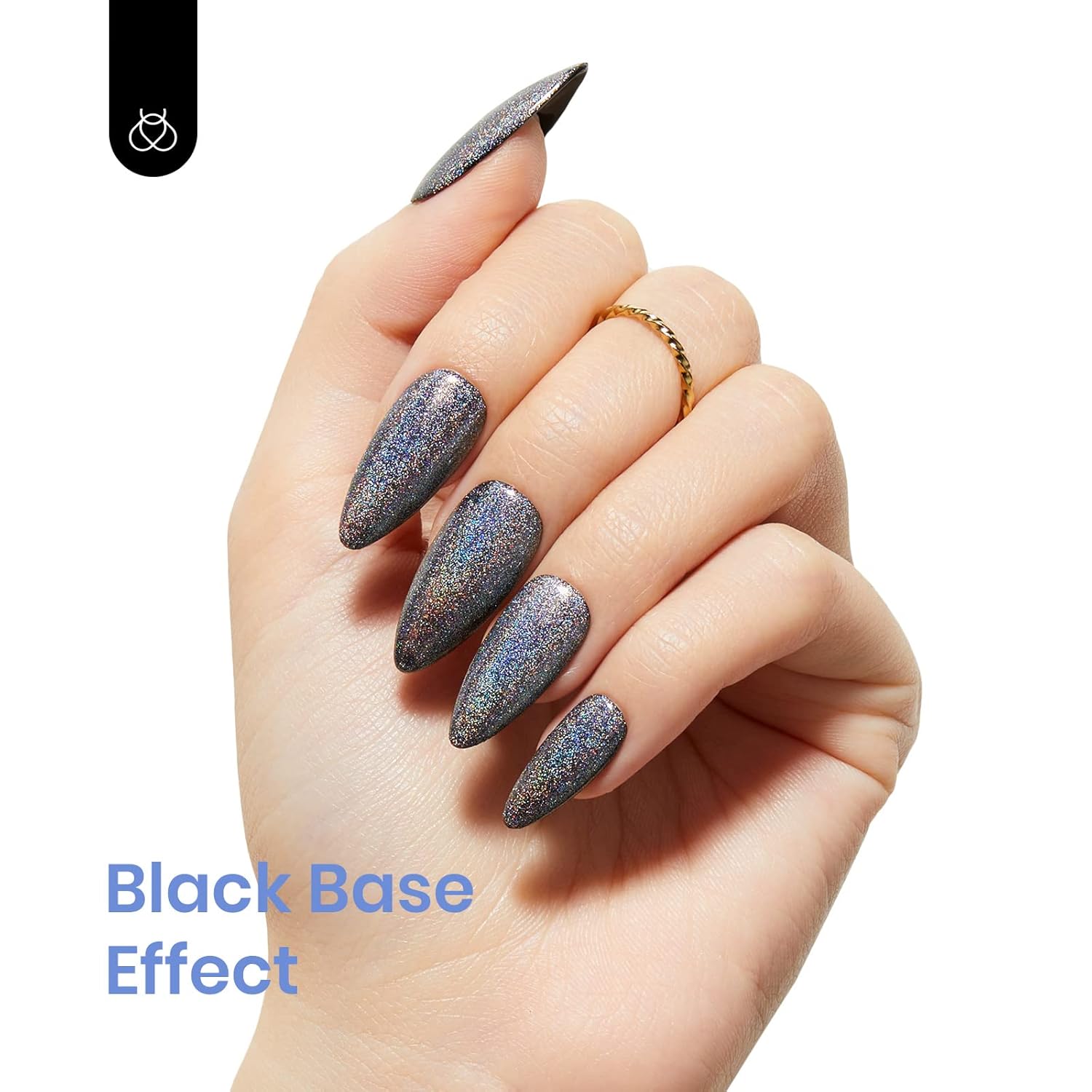 Beetles 15ml Holographic Gel Nail Polish Reflective Silver Iridescent with Glitter - Image 5