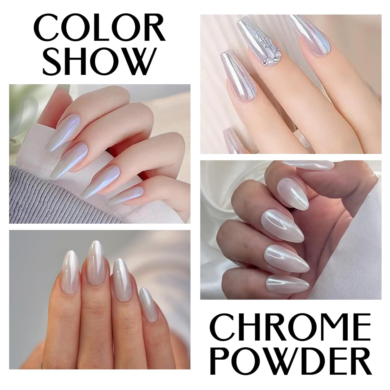 Pearl Chrome Nail Powder BISHENGYF 10g for DIY Nail Art with Super Mirror Effect - Image 3