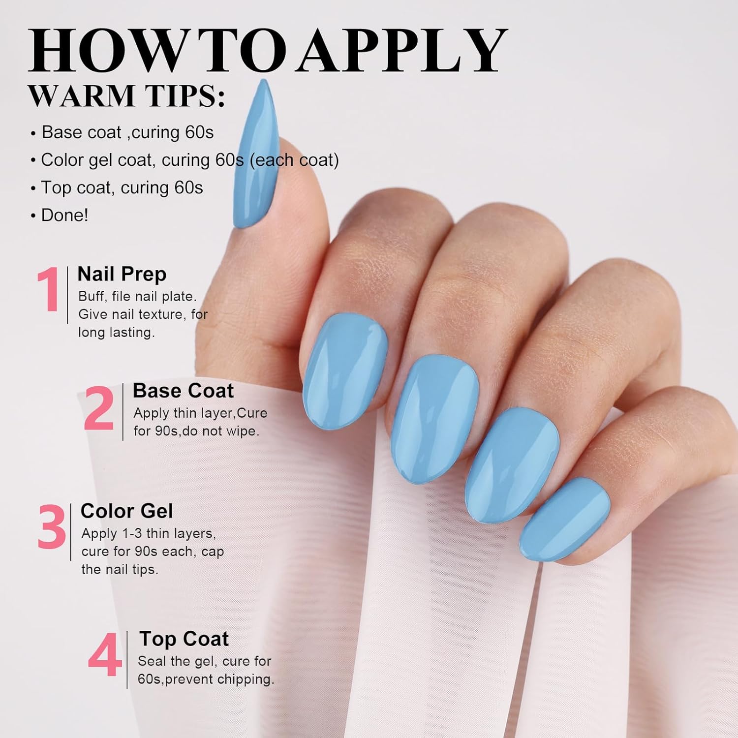 Imtiti Baby Blue Gel Nail Polish 0.5 Fl Oz for Professional Salon or DIY Nail Art - Image 4