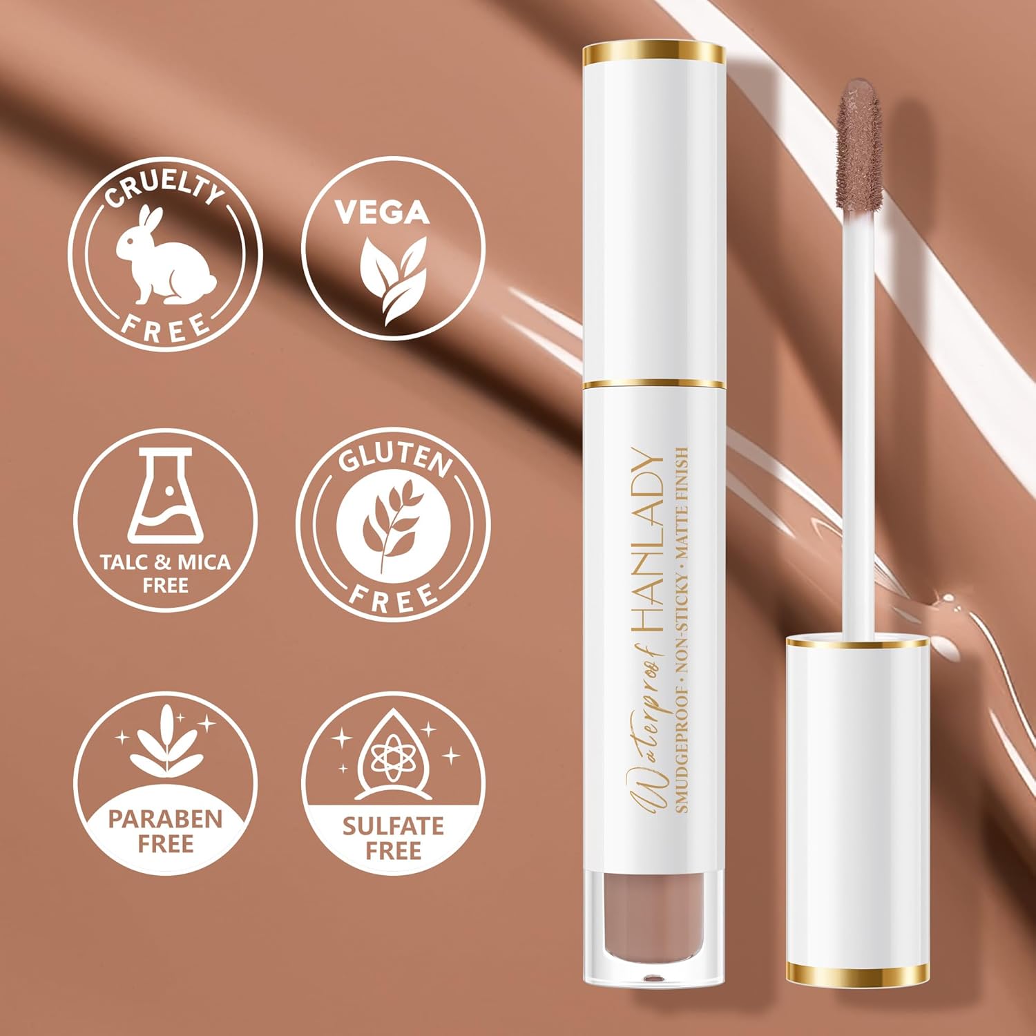 Nude Long Lasting Lipstick for Women, Smudgeproof Transferproof Vegan Formula, Single Pack - Image 3