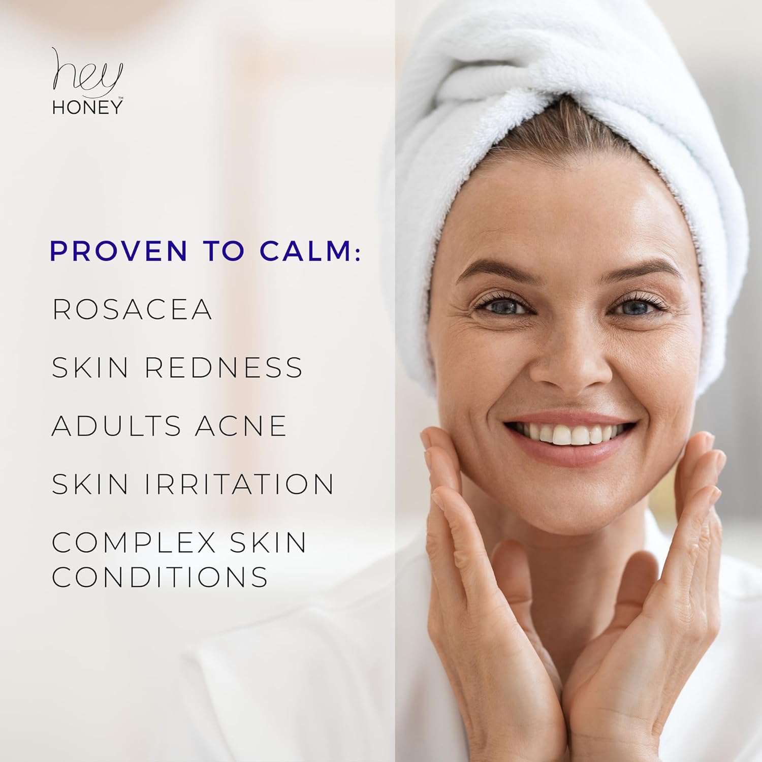 Hey Honey Skincare Relax Instant Rosacea Treatment 2.2 Oz Calming Moisturizer for Sensitive Skin - Image 3
