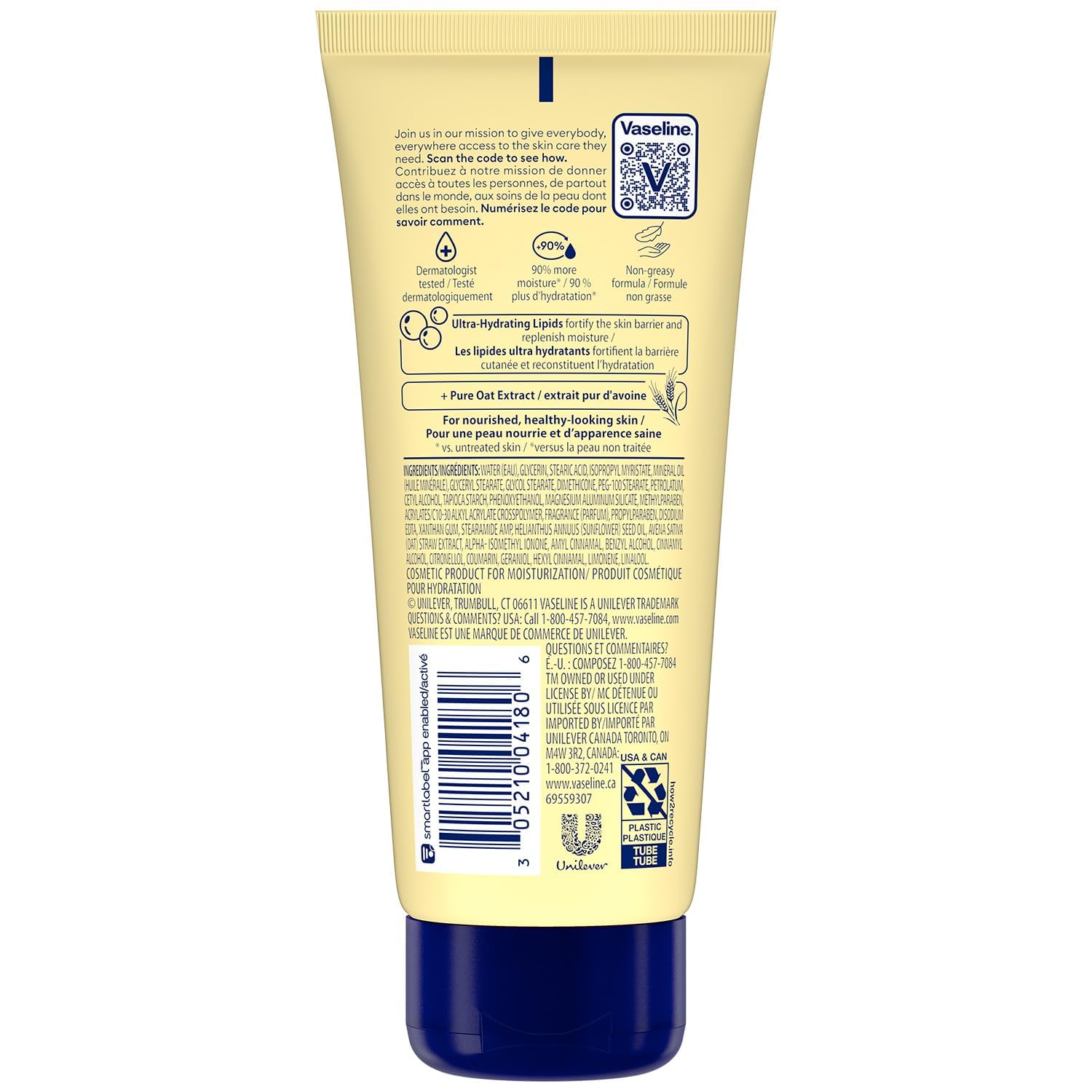 Vaseline Intensive Care Lotion Twin Pack 3.4 Oz Bottles with Oat Extract and Lipids - Image 2