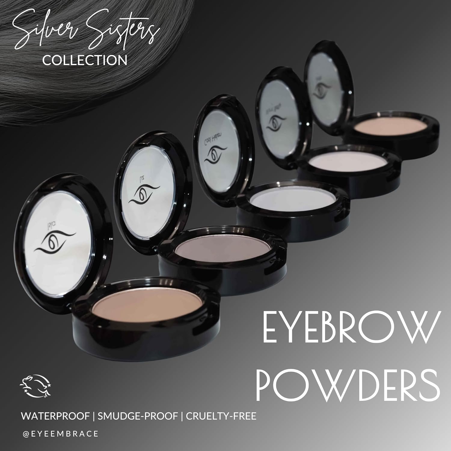 Eye Embrace Waterproof Gray Eyebrow and Hair Powder Root Cover-Up 0.15 oz Cruelty-Free - Image 3