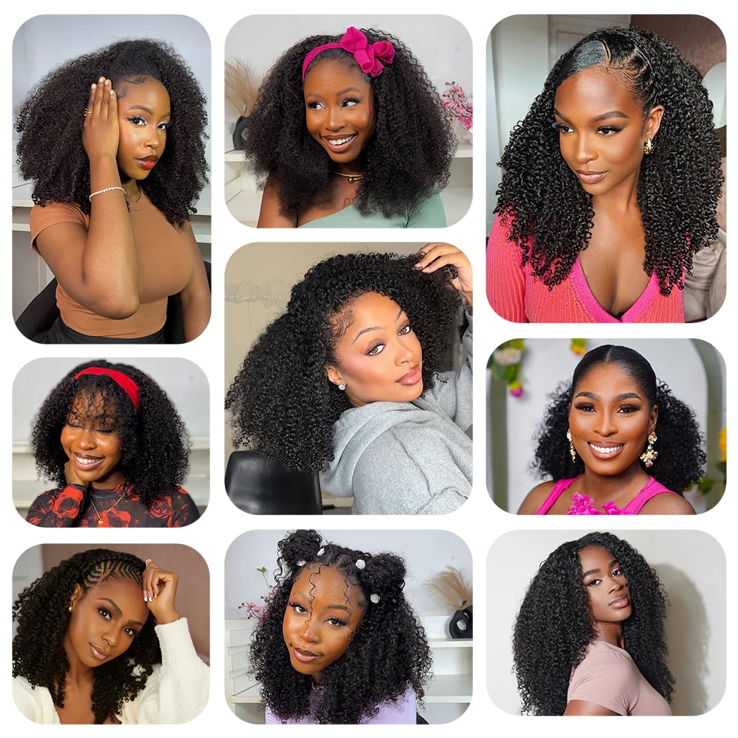 Kinky Curly 20 Inch 200 Density Human Hair Glueless Flip Over Wig for Women - Image 7