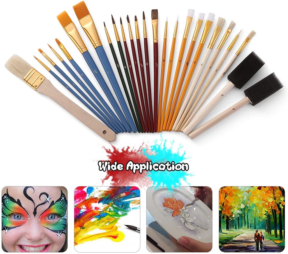 25-Piece Premium Artist Brush Set for Acrylic Oil Watercolor Gouache Painting - Image 5