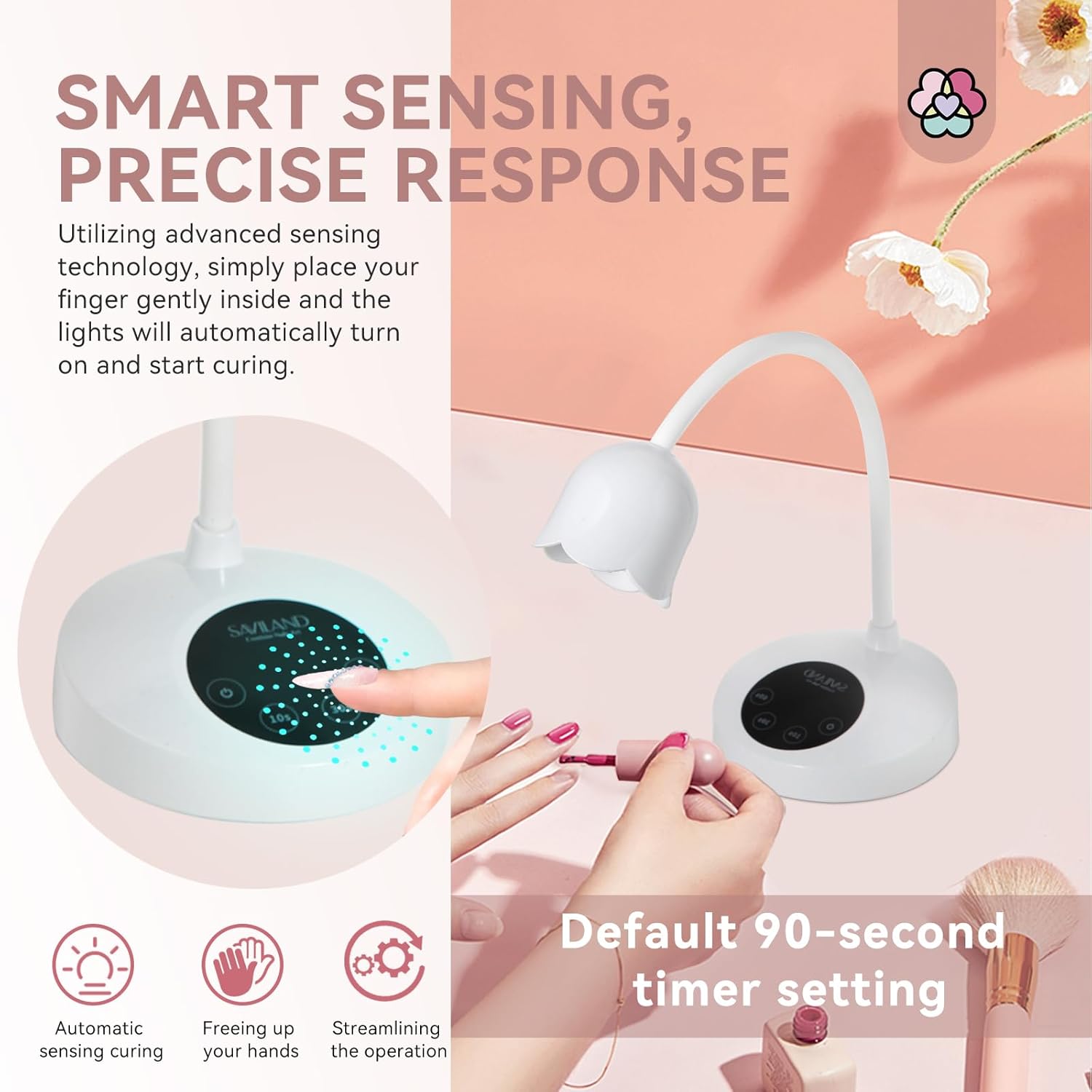 Saviland 30W Mini Cordless Gel Nail Lamp Rechargeable LED Flash Cure for Home DIY Manicure - Image 5