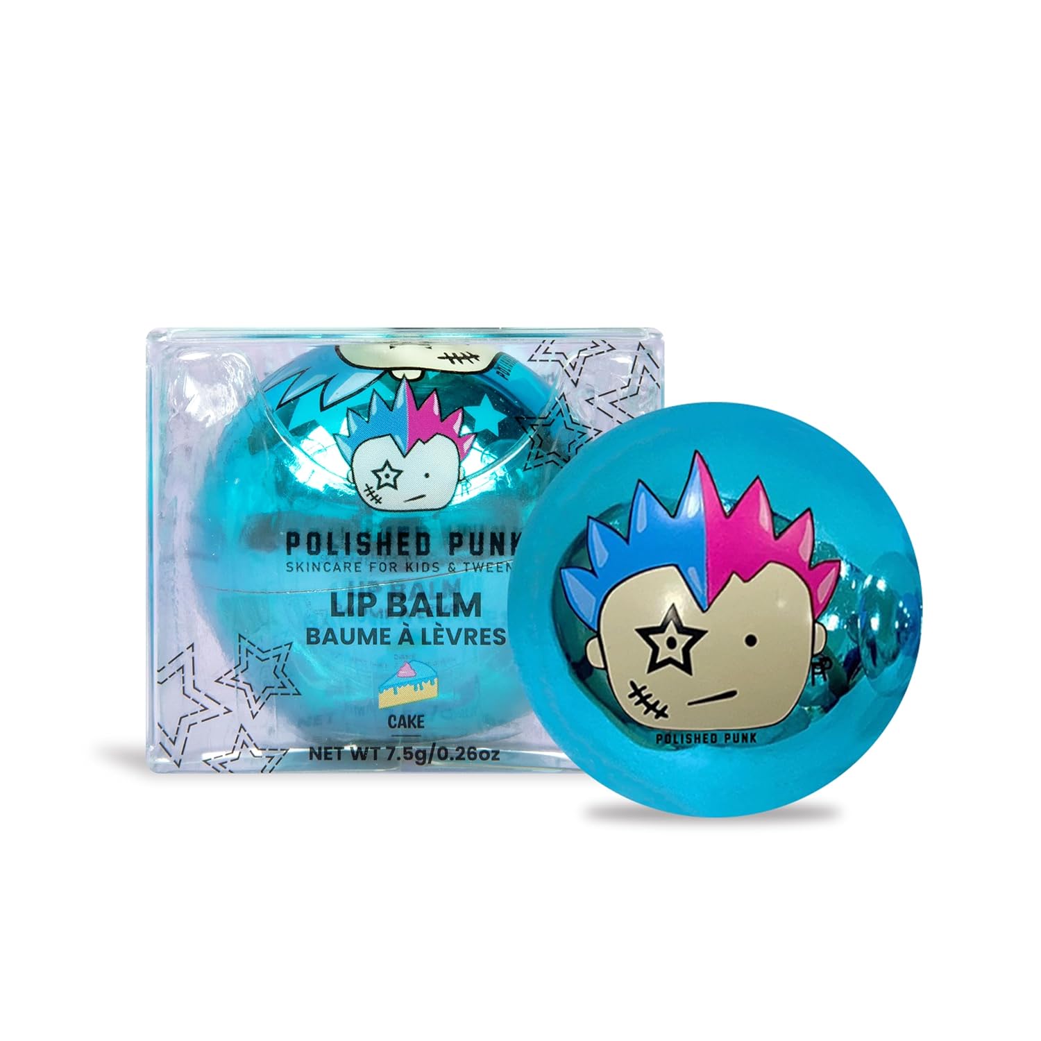 Hydrating Lip Balm for Kids, Tweens & Adults Lips Moisturizer - Twist-Off Ball Container, Travel Size, Stocking Stuffer | Cake Flavor
