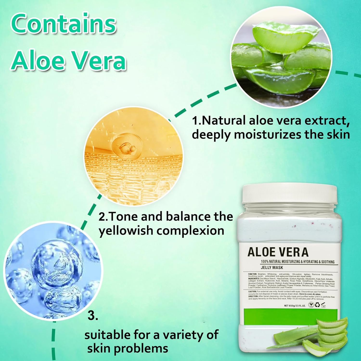 Professional Hydrating Aloe Vera Jelly Mask Powder, 23 Fl Oz - Image 2