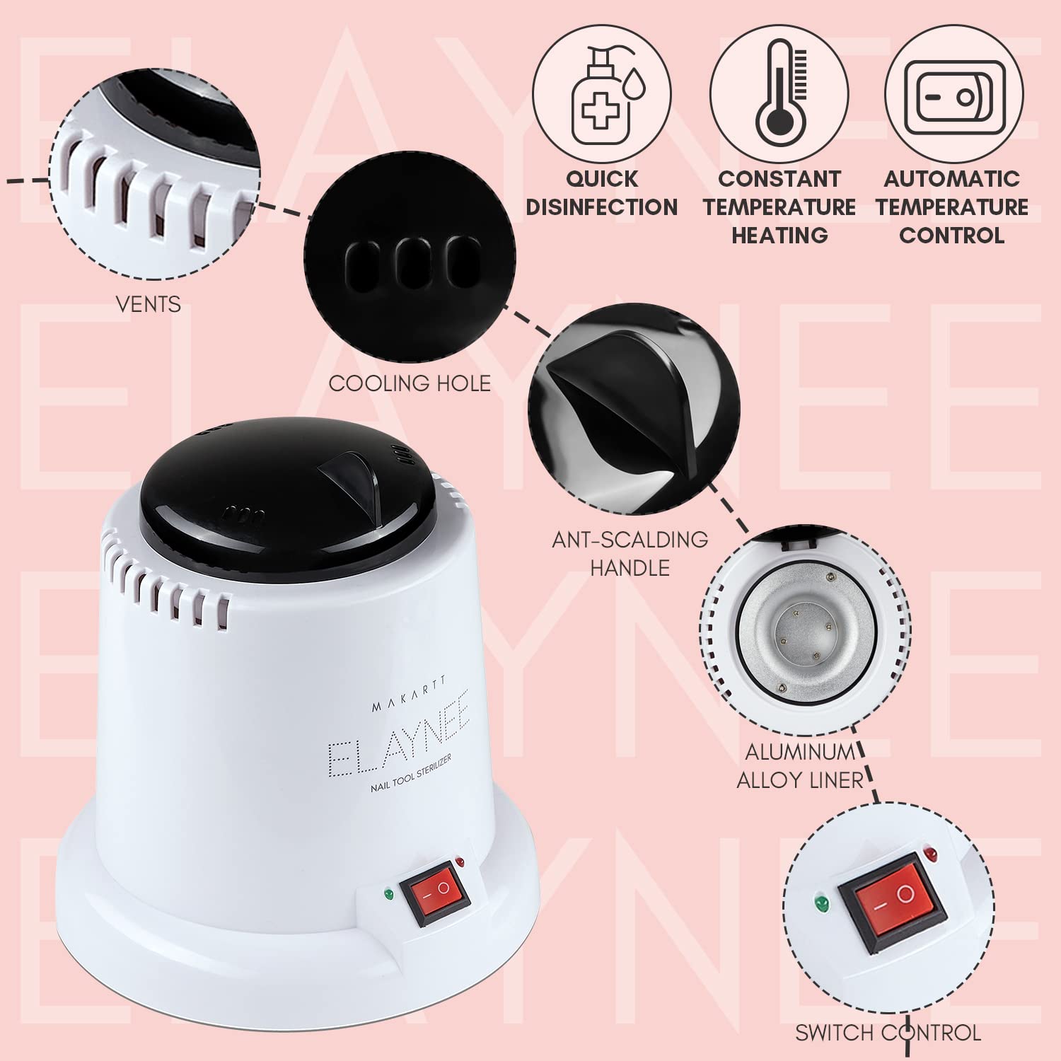 Makartt High-Temperature Nail Tool Sterilizer Autoclave for Salon Esthetician Supplies - Image 6
