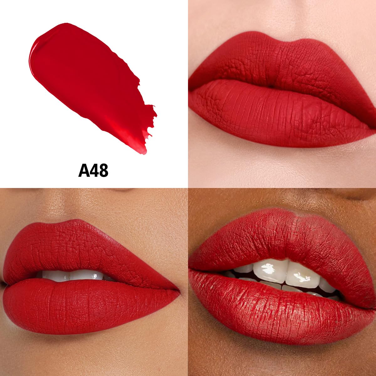 A48 Tea Time Long Lasting Smudgeproof Transferproof Vegan Red Lipstick for Women 1 Pack - Image 2