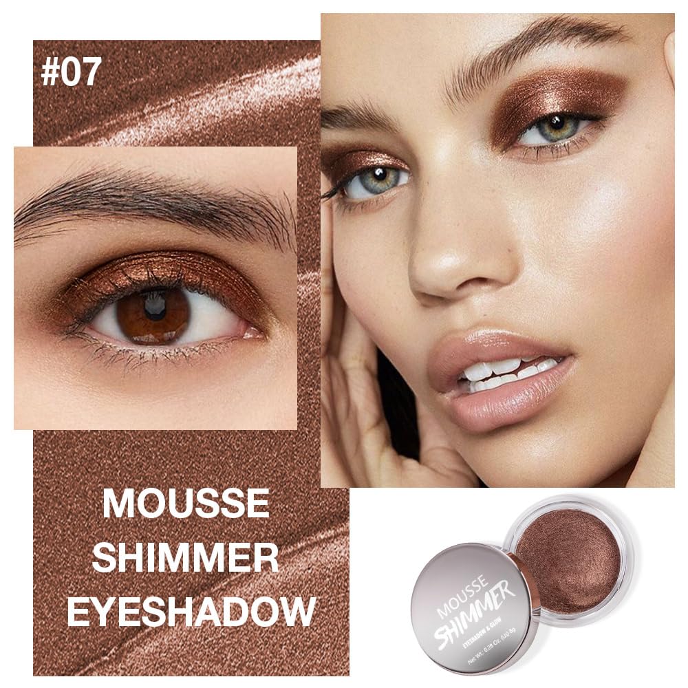 Shimmer Brown Eyeshadow Powder for Face Highlighting, Easy Application, 1 Count - Image 2