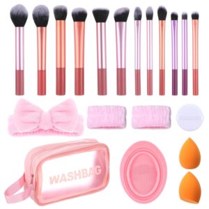 Makeup Brushes 20 Pcs Makeup Kit, Multi-functional Makeup Tool Set with Makeup Brush Foundation Brush Make up Brushes Set (Pink, 20 Piece Set)