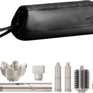 Travel Storage Bag for Dyson Airwrap/Shark Flexstyle Complete Styler and Attachments, Portable Handheld Travel Case, Waterproof Hair Dryer Carrying Case, Organizer Bag with Large Opening (Black)