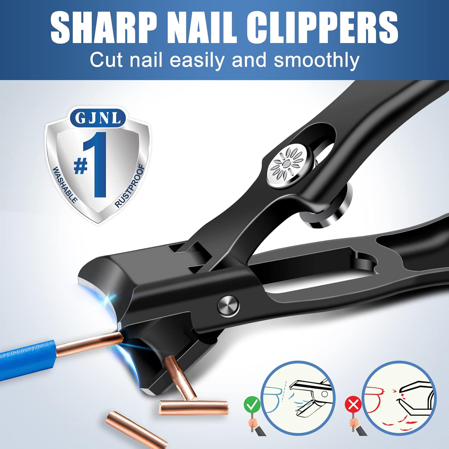 Heavy Duty German Nail Clippers for Men, Large Size, with Integrated Catcher - Image 5