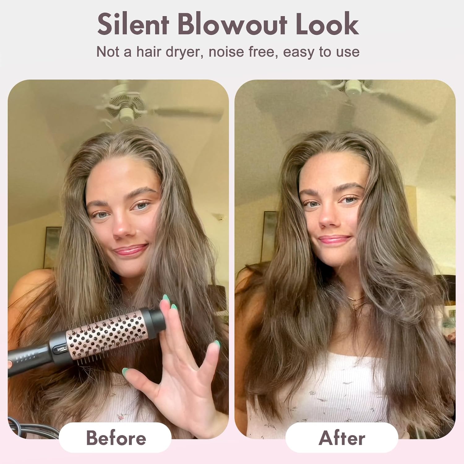 1.5 Inch Thermal Curling Brush with Fast Heating, 5 Temp Settings, Negative Ion Technology, Rose Gold - Image 10