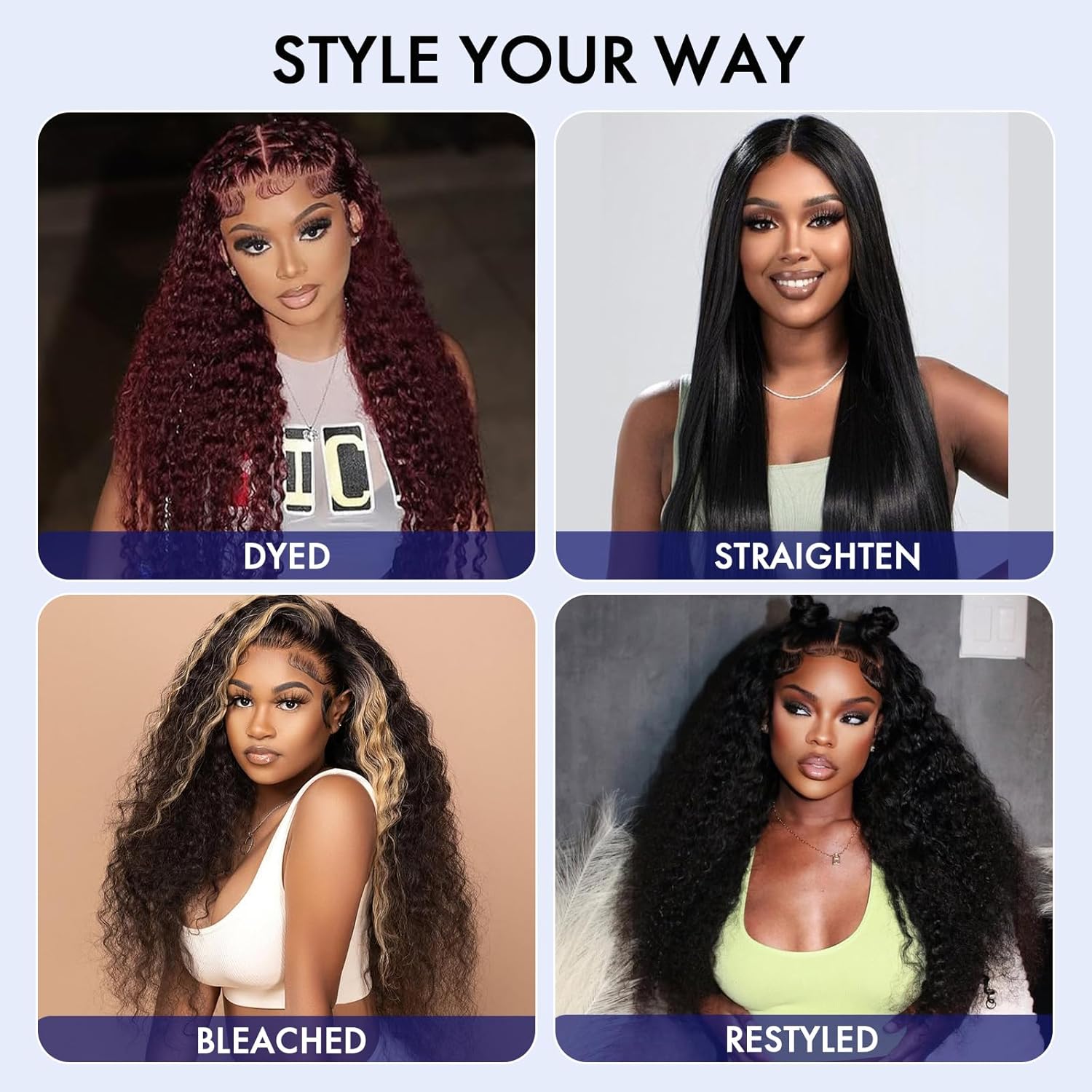 Deep Wave Curly Human Hair Bundles 20 22 24 Inch 3 Set Natural Black - Image 7