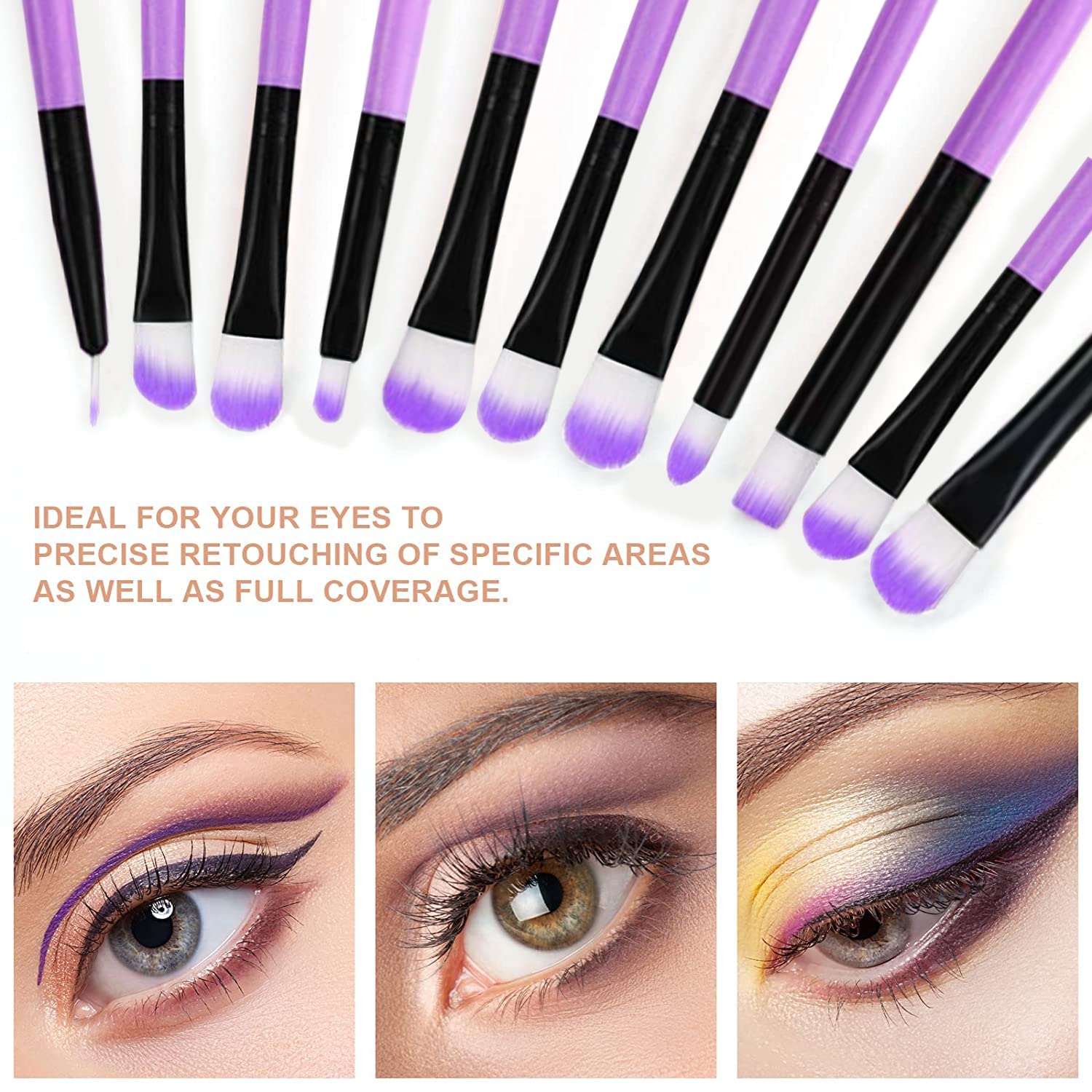 32-Piece Purple Professional Makeup Brush Set for Eyeshadow, Foundation, and Blusher - Image 5