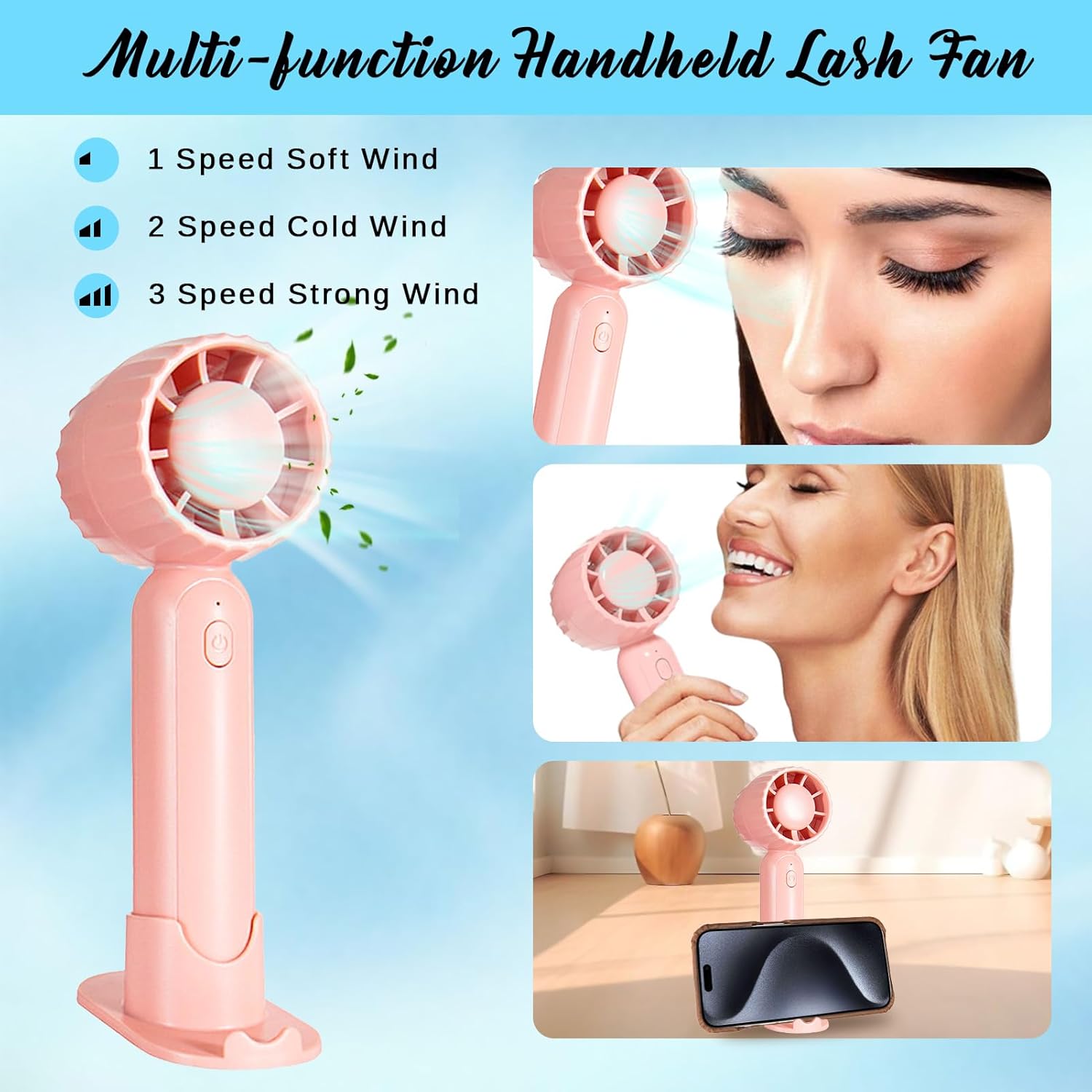 Eyelash Extension Mousse Shampoo Cleanser with USB Rechargeable Mini Fan Kit - Image 6