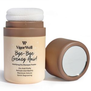Dry Shampoo Powder for Women - Natural, Non-Aerosol, Travel Size (12g/0.42 Oz) for Dark Hair
