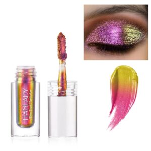Chameleon Eyeshadow Liquid Glitter Eye Makeup, Glitter Eyeshadow Intense Color Shifting Long Lasting with No Creasing, Quicky Dry & High Pigmented Shimmer Eye Shadow, Coral