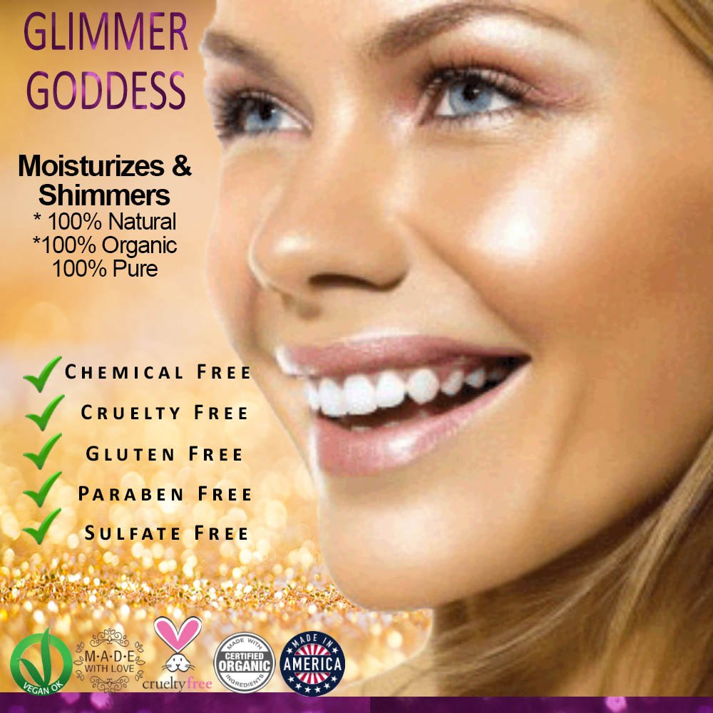 Glimmer Goddess Organic Bronzer Body Lotion 8 oz Sexy Level 2 Bronze Shimmer - Image 5