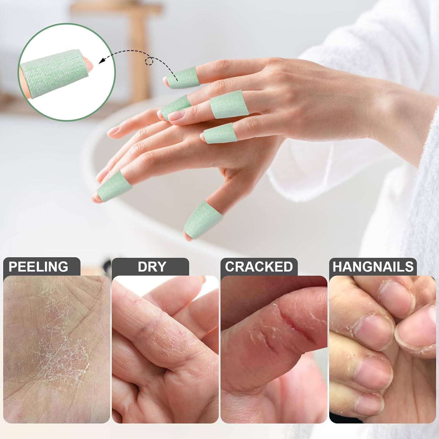 50 Piece Aloe Vera Hand Treatment Patches for Dry Cracked Skin Repair - Image 2