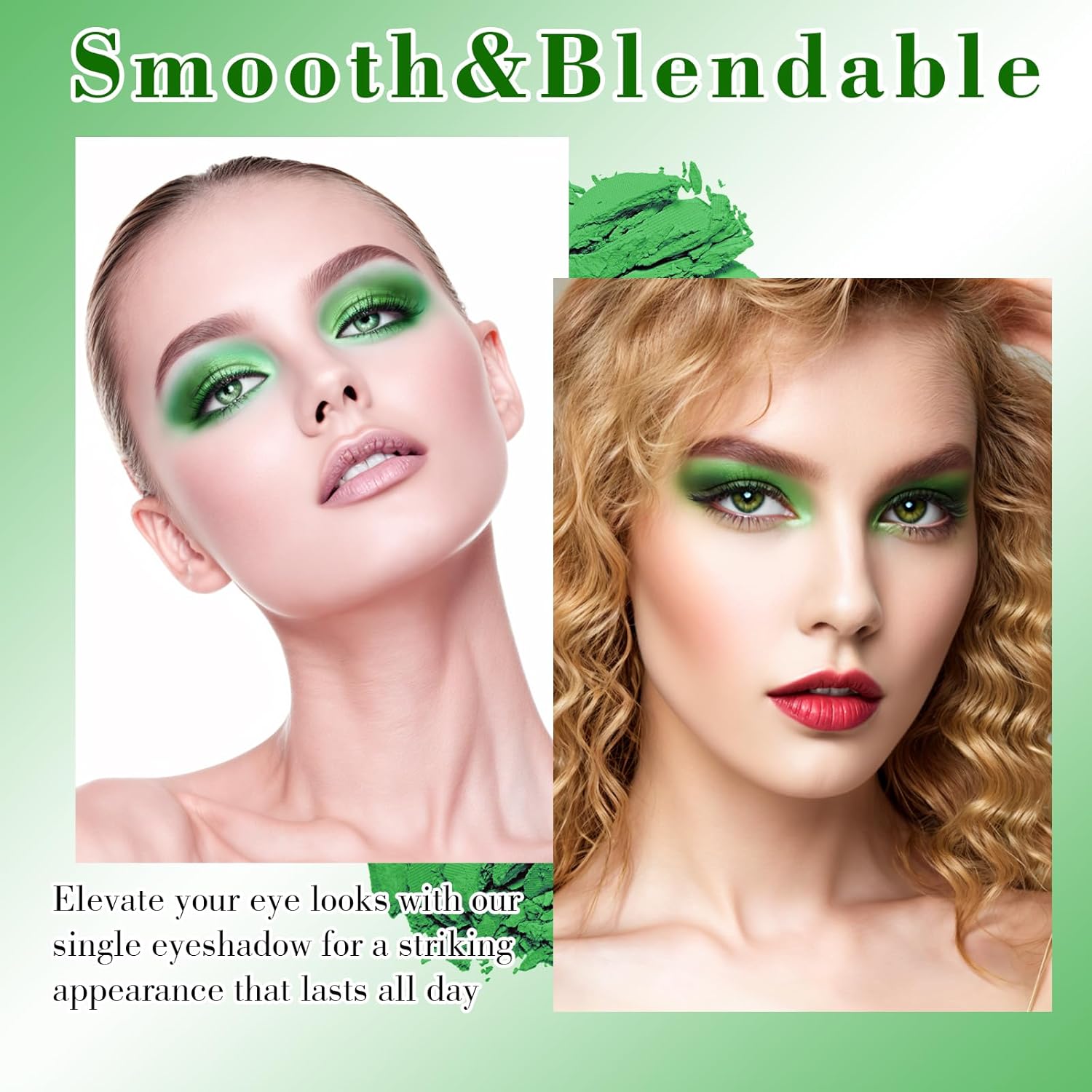 MEICOLY Forest Green Matte Eyeshadow Single Pan with Mirror - Full Size - Image 4