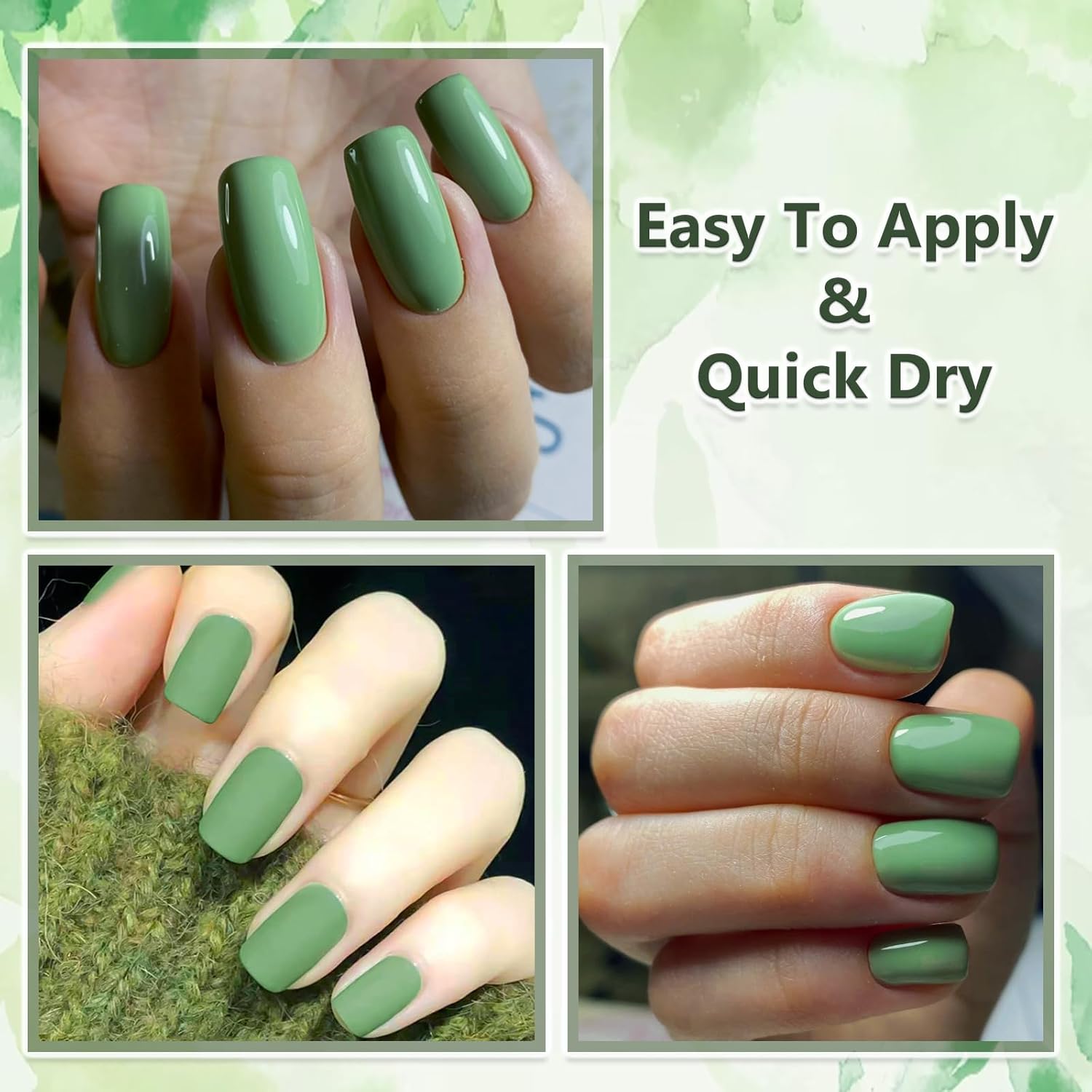 12ml Quick Dry Glossy Light Green Nail Polish, Long Lasting Lime Varnish - Image 5