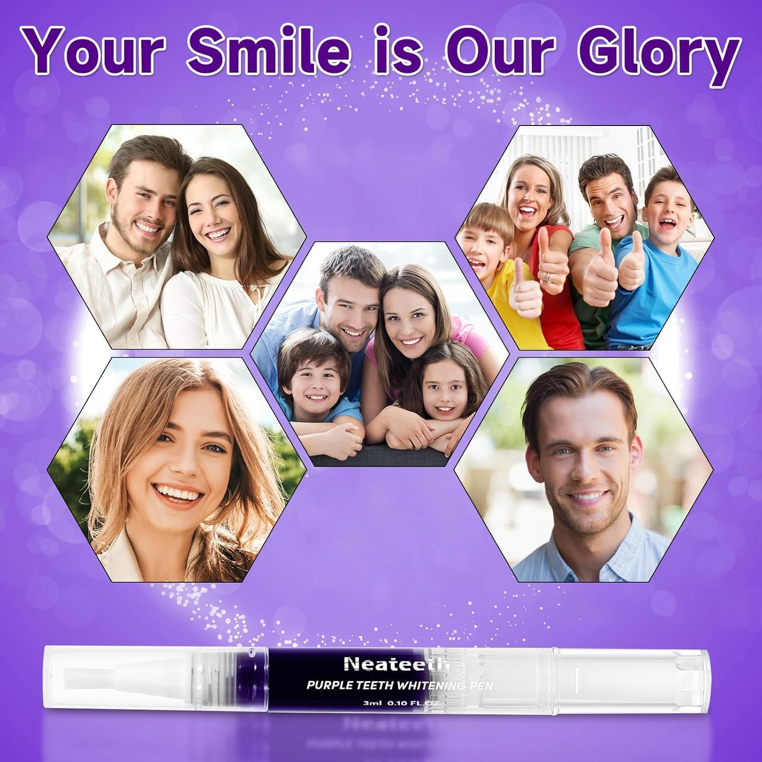 Purple Teeth Whitening Pen Set 3 Pack Instant Gel for Easy Stain Removal - Image 7