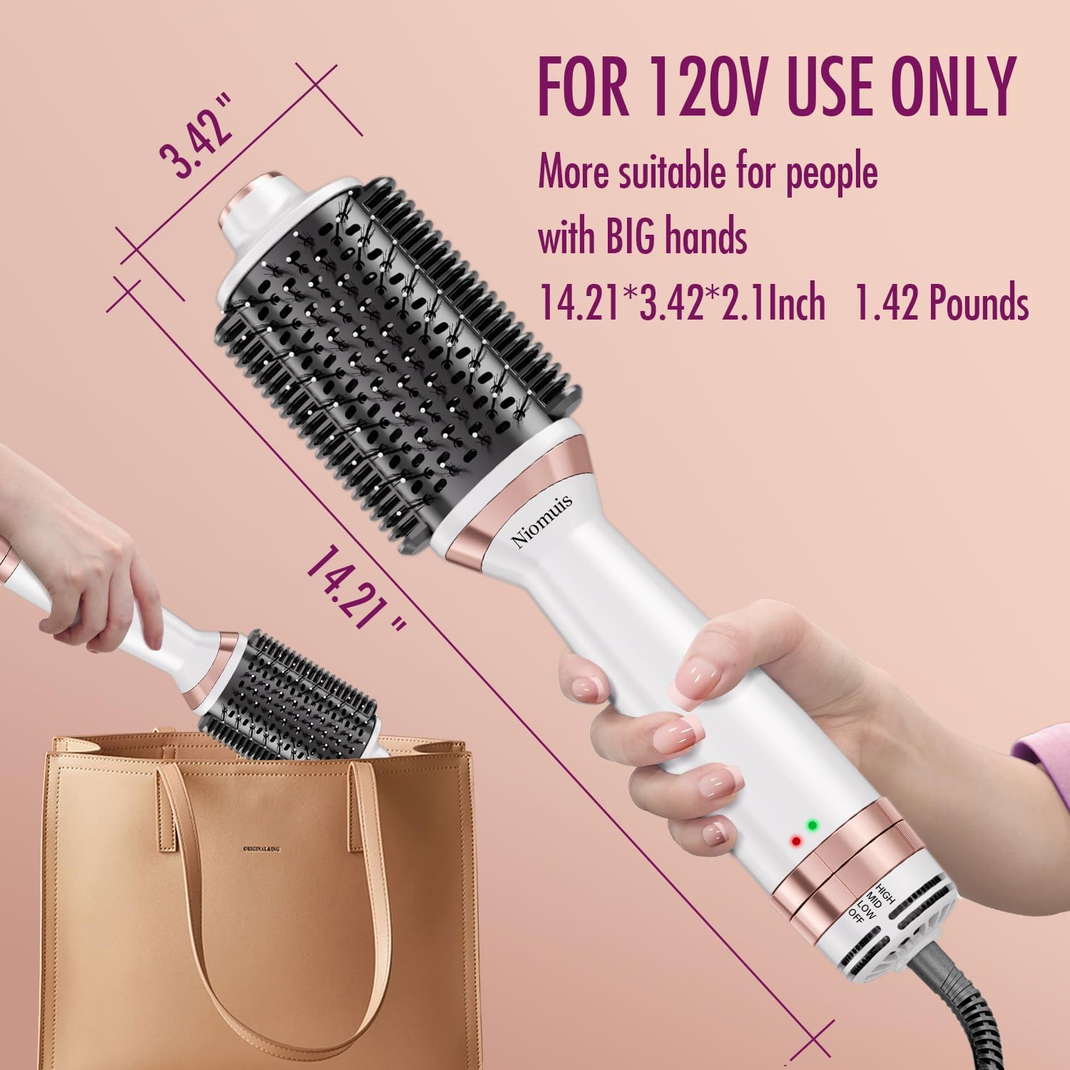 4-in-1 Blow Dryer Brush for All Hair Types, Heated Comb for Drying and Styling - Image 4