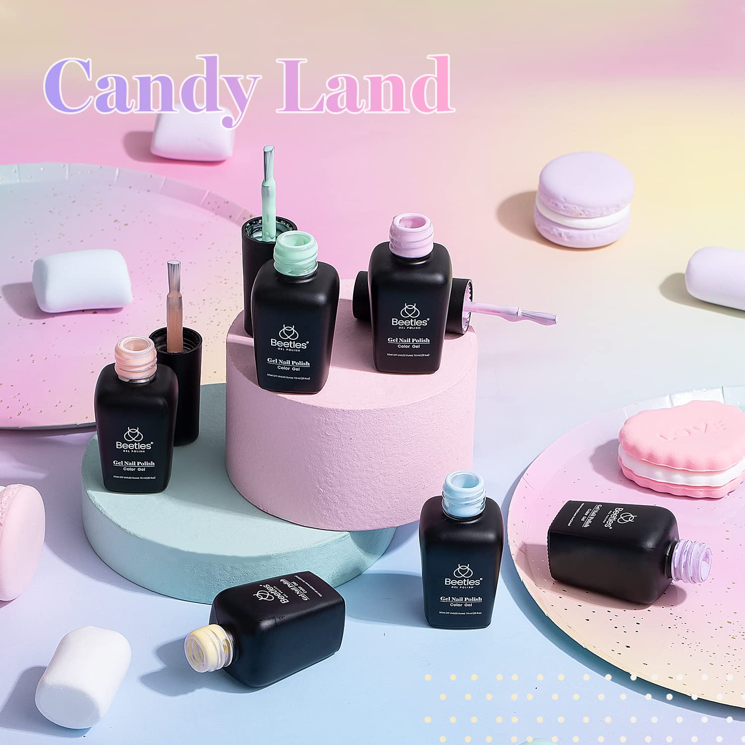Beetles 6 Colors Pastel Gel Nail Polish Set, Macaron Shades for DIY Home Salon - Image 2