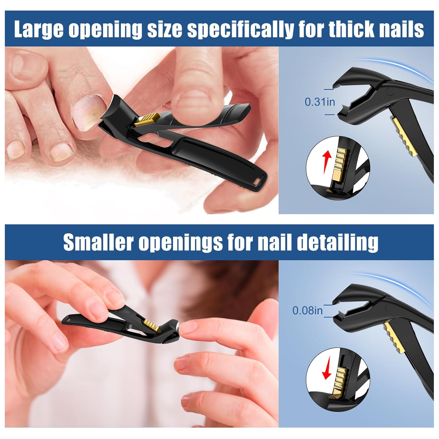 Ergonomic Nail Clippers for Seniors with Catcher, Long Handle, for Thick Nails - Image 4