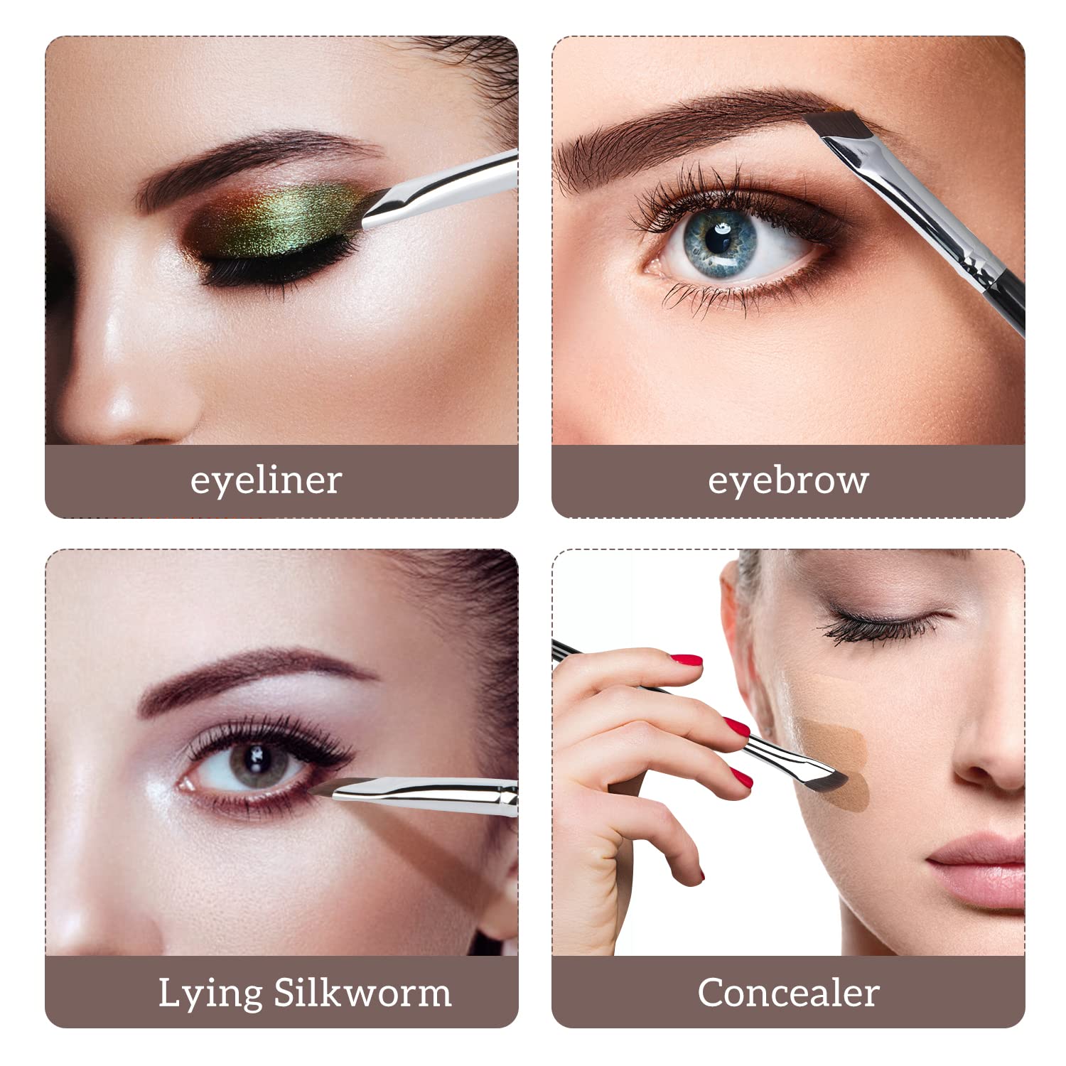Etercycle 3-Piece Eyeliner Brush Set with Fine Angled Slanted Tips for Pro Makeup - Image 5