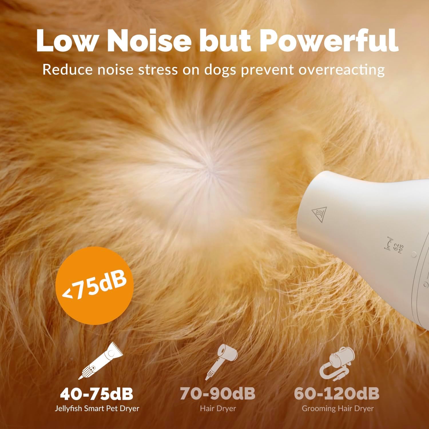 2-in-1 Pet Grooming Kit: Dog Hair Dryer and Brush, Lightweight, Portable, Blue - Image 5