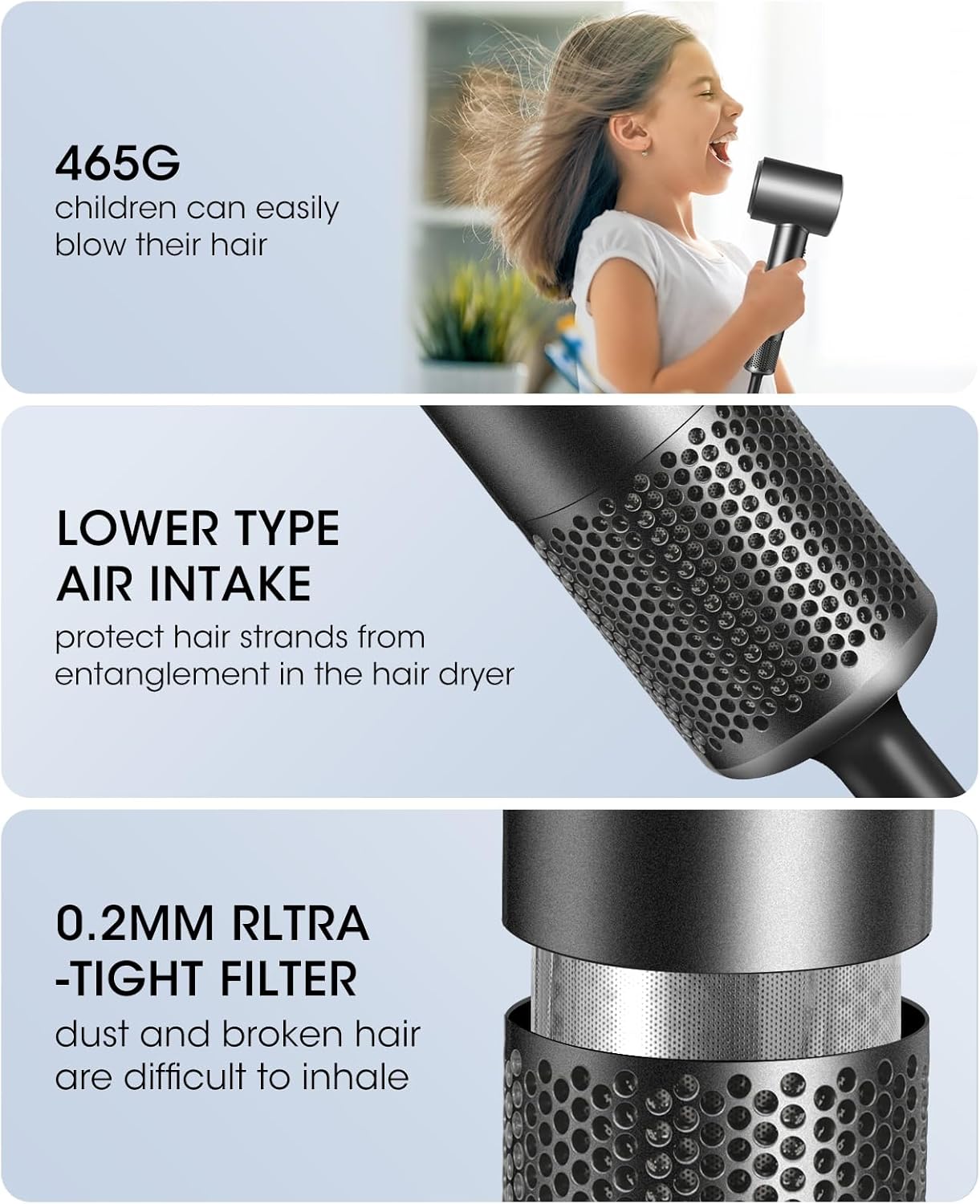 Ultra-Fast 110000 RPM Brushless Motor Compact Hair Dryer with Magnetic Diffuser for Home Travel Salon - Image 3