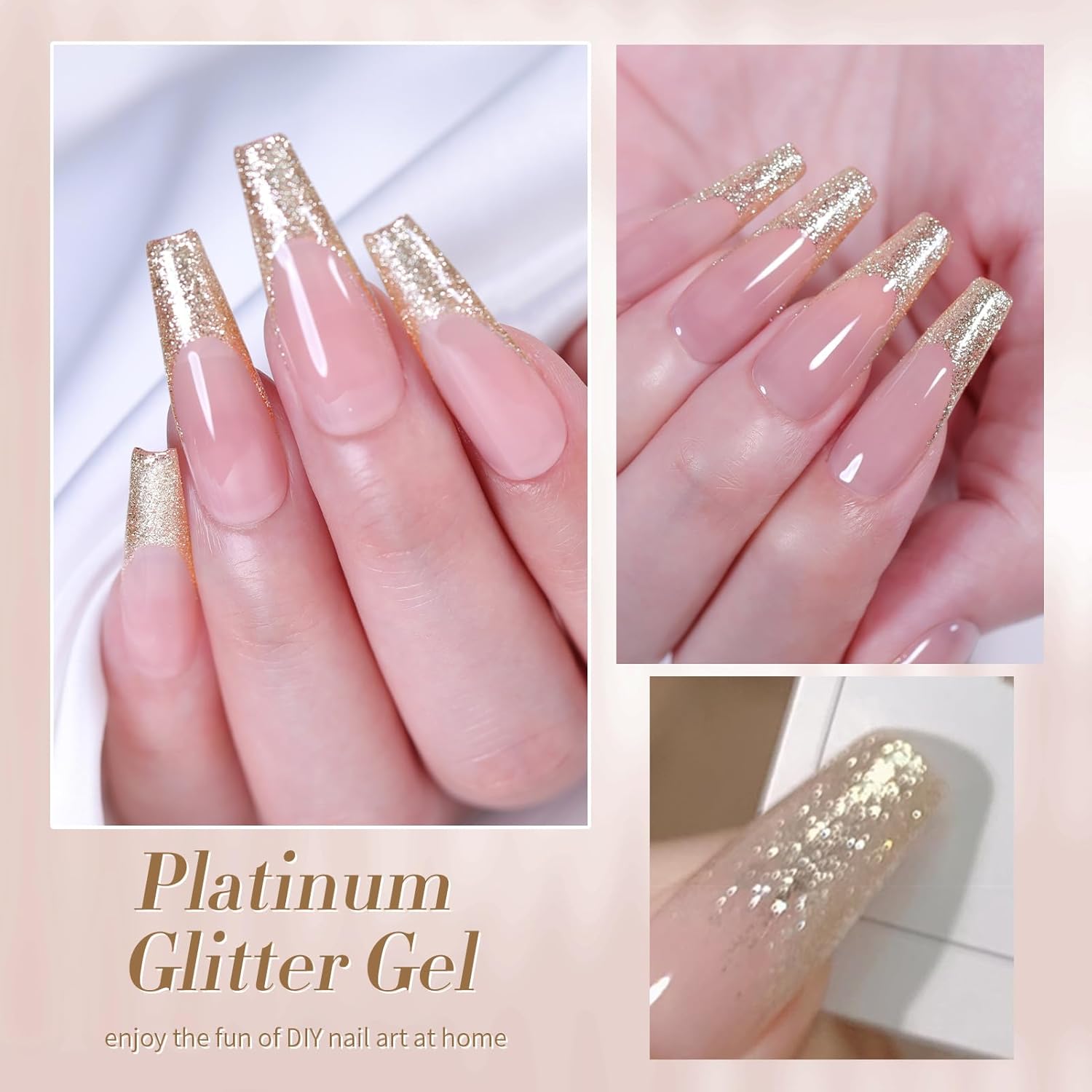 Born Pretty 15ML Champagne Platinum Glitter Gel Nail Polish Sparkly Shine - Image 7