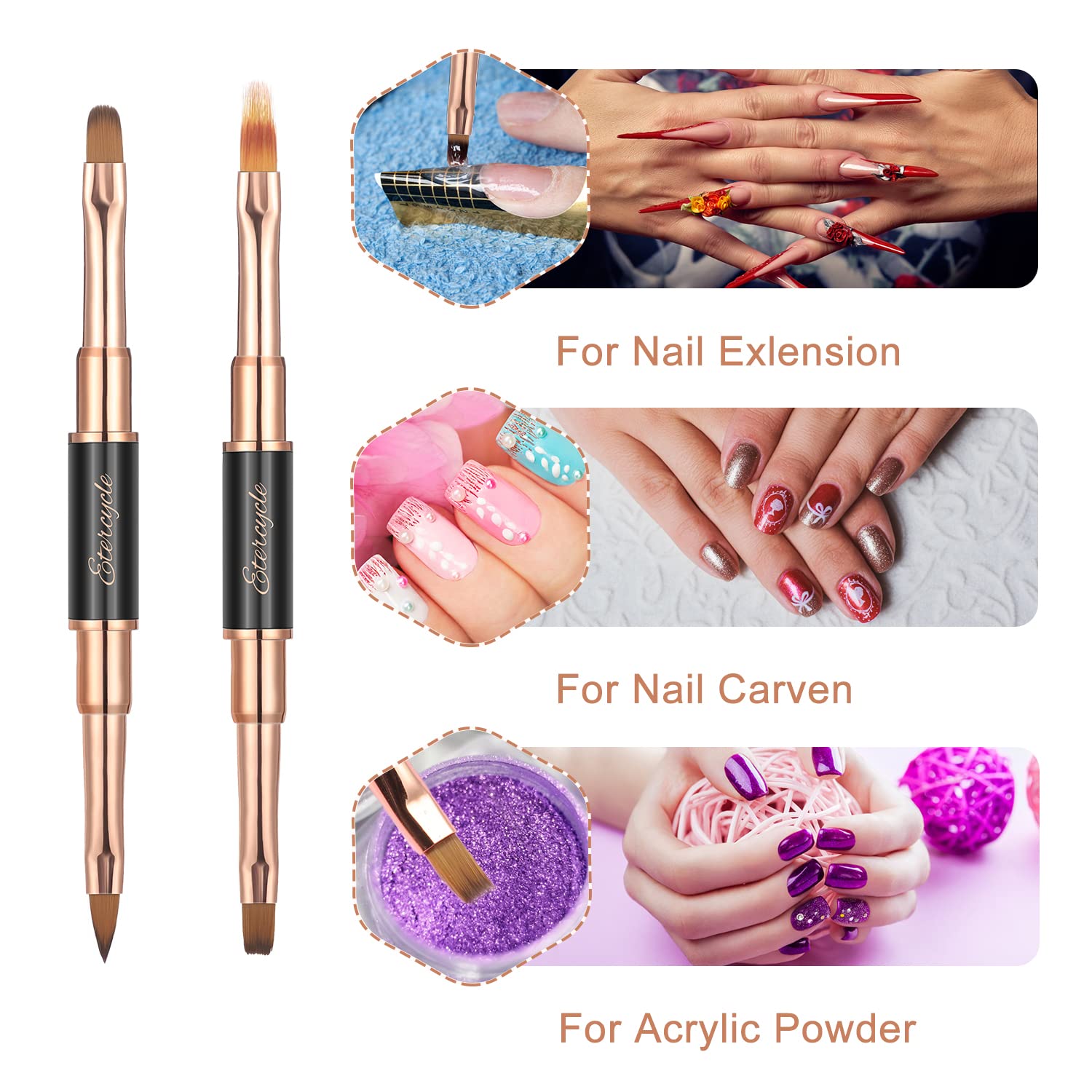 Acrylic Nail Art Brush Set with Liner and Dotting Pens for DIY Manicure - Image 4