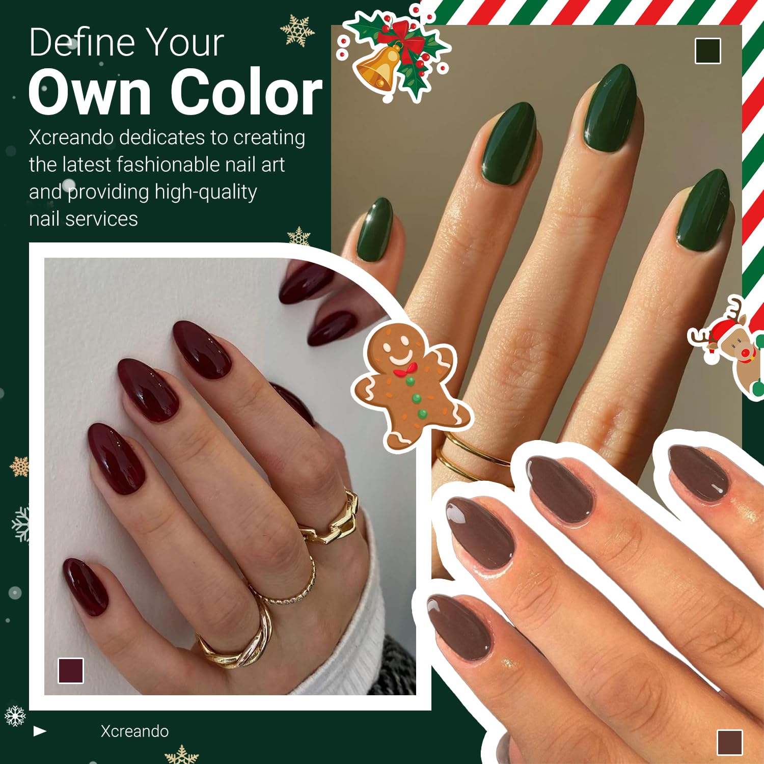 Burgundy Wine Red Short Almond Press on Nails, 24Pcs Solid Color Fake Nails for Women - Image 5