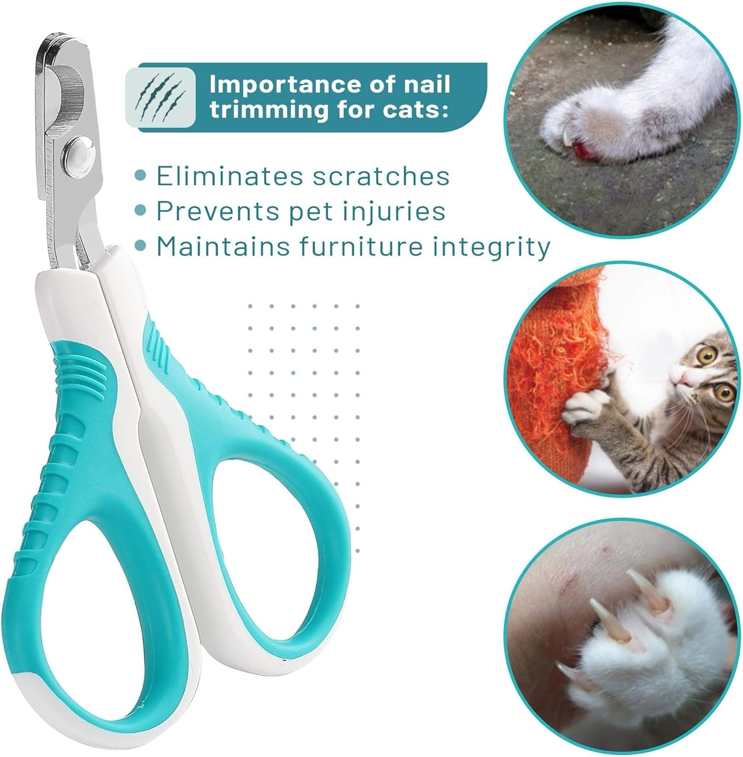 Professional Pet Nail Clippers for Small Animals with Sharp Stainless Steel Blades and Non-Slip Handles - Image 2