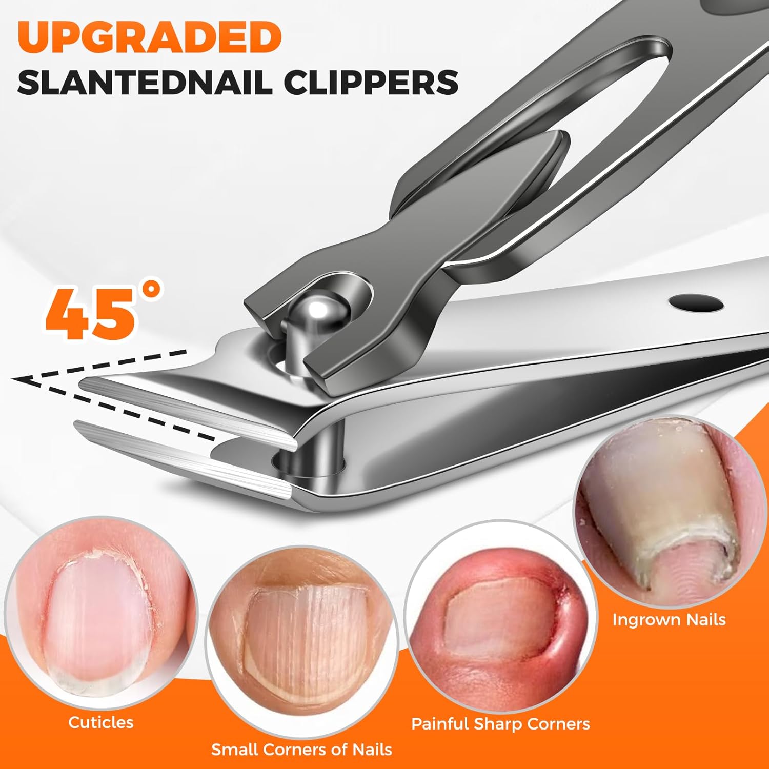 Heavy Duty Black Nail Clippers for Men with Catcher, Wide Jaw for Thick Nails - Image 6