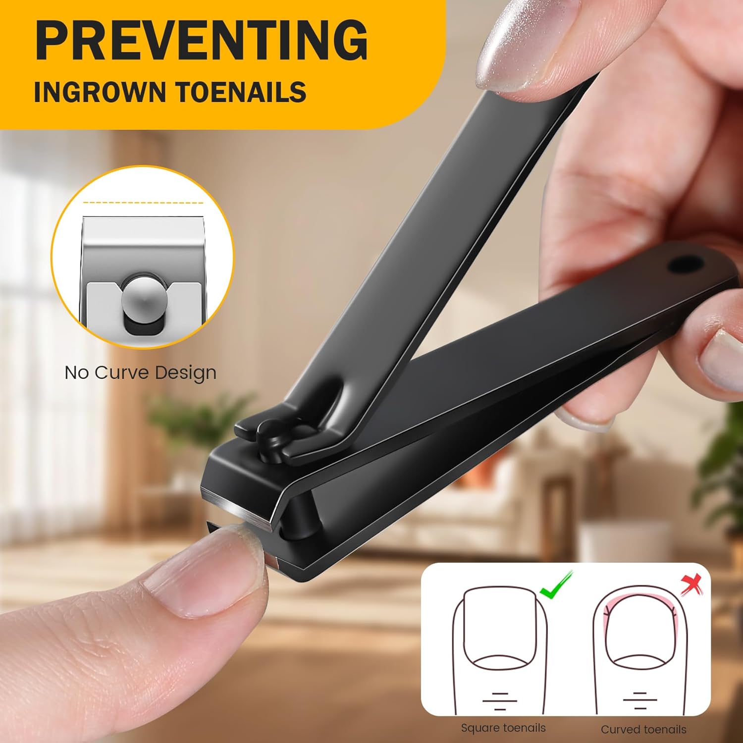 BEZOX Large Heavy Duty Toe Nail Clippers for Thick Nails Stainless Steel Tool for Men Women - Image 3