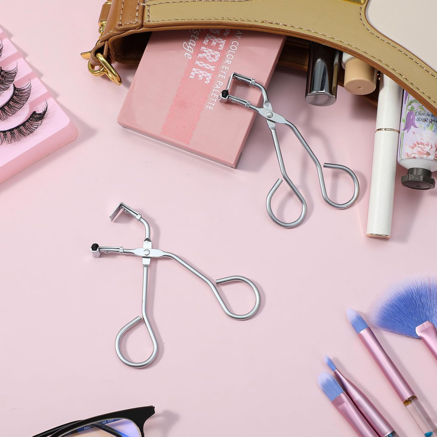 2 Pack Silver Mini Eyelash Curler Set with Silicone Pads for All Eyelash Shapes - Image 6