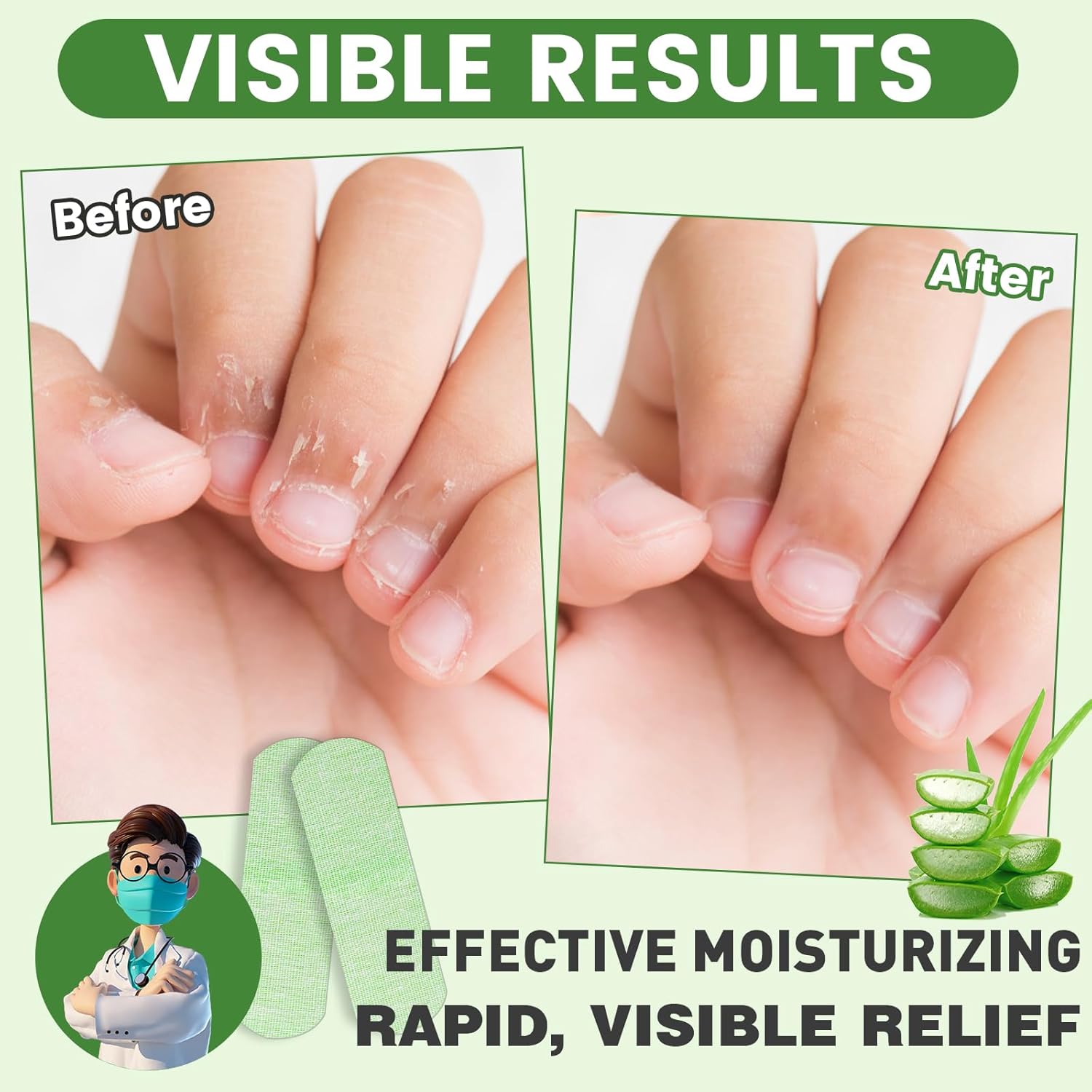 50 Piece Aloe Vera Hand Treatment Patches for Dry Cracked Skin Repair - Image 3