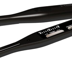 H2PRO Black Diamond 3/10" Tourmaline Ceramic Hair Straightener - Cutting Edge Professional Flat Iron for All Hair Types