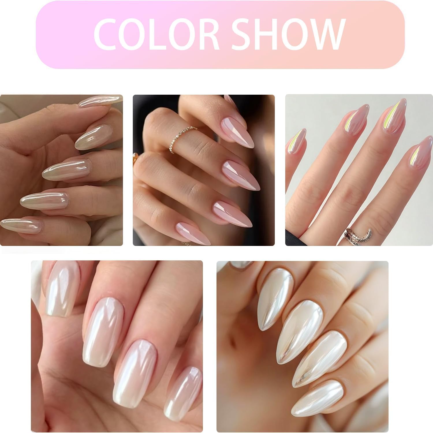 Pearl Chrome Nail Powder BISHENGYF 10g for DIY Nail Art with Super Mirror Effect - Image 6