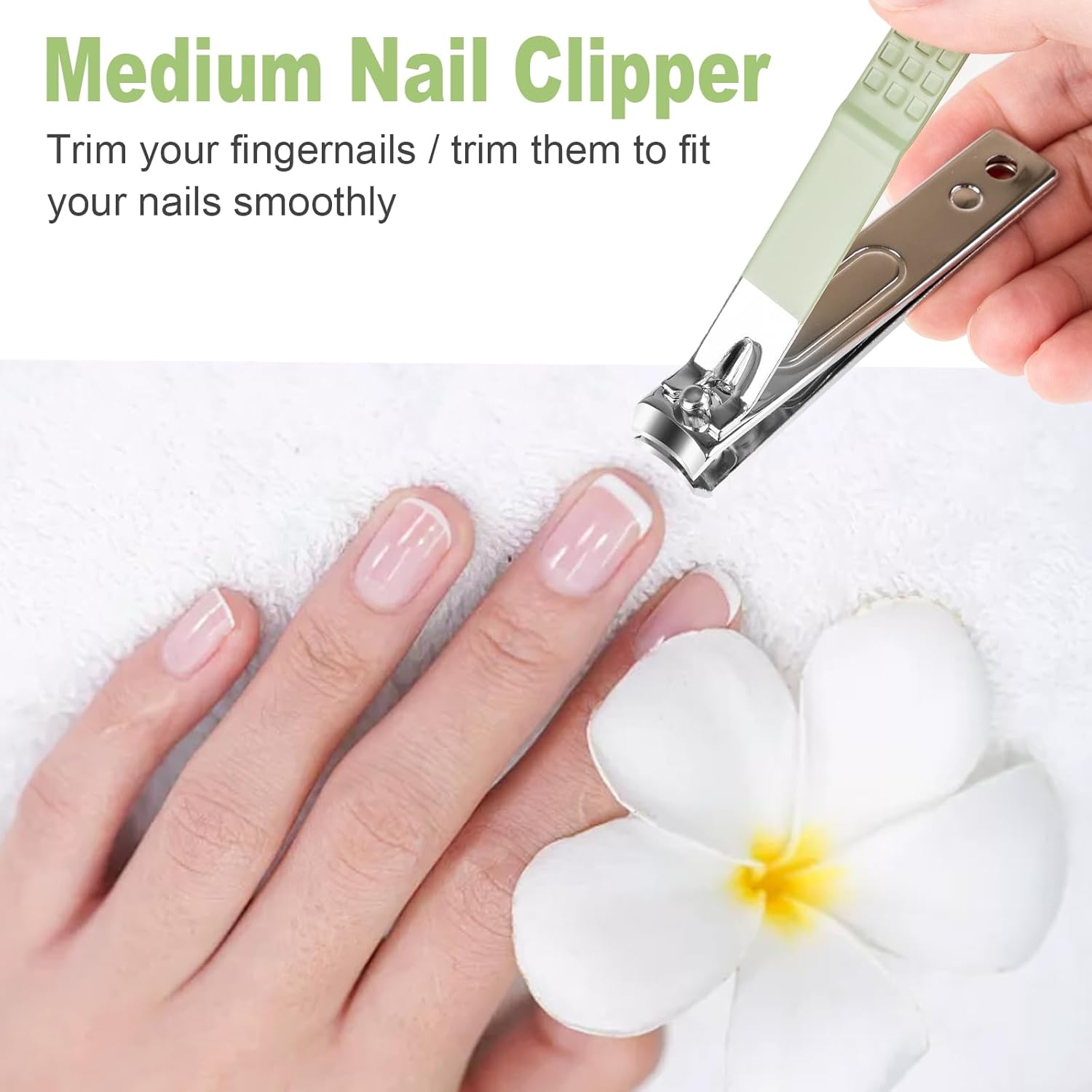 4-Piece Green Stainless Steel Nail Clipper Set with Precision File - Image 5